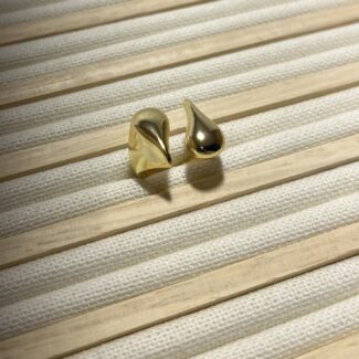 Gold Rengi Damla Detaylı Kalın Yüzük