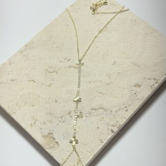 Gold Rengi Yonca Detaylı Zirkon Taşlı Şahmeran