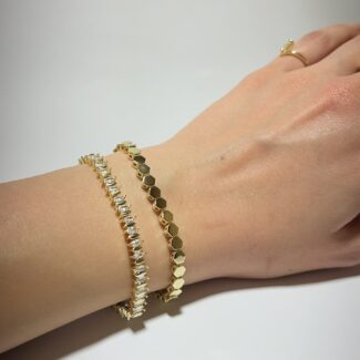 Gold Rengi Disk Zincir Model Bileklik