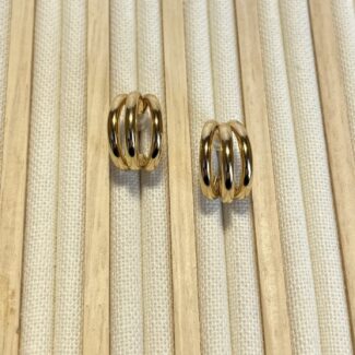 Gold Rengi Üçlü Görünümlü Küpe