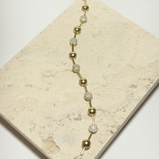 Gold Rengi Zirkon Taşlı Top Model Bileklik