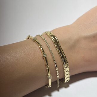 Gold Rengi Düz Zincir Model Bileklik