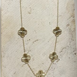 Gold Rengi Yonca Model Kolye (büyük)