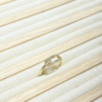 Gold Rengi Zirkon Taşlı Yüzük