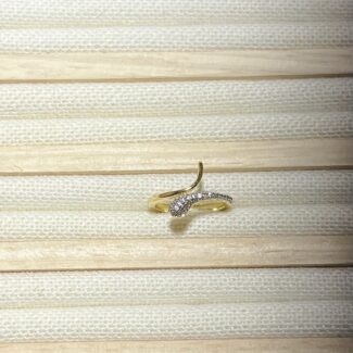 Gold Rengi Yılan Model Zirkon Taşlı Serçe Parmak Yüzük