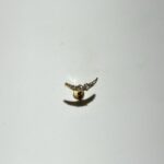 Gold Rengi Moon Zirkon Piercing